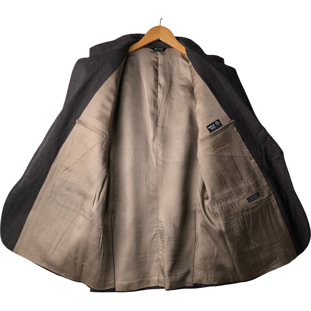 Pierre Cardin Herringbone Wool Tailored Jacket, Made in USA, Men's Size L wool brown type Vintage Second Hand