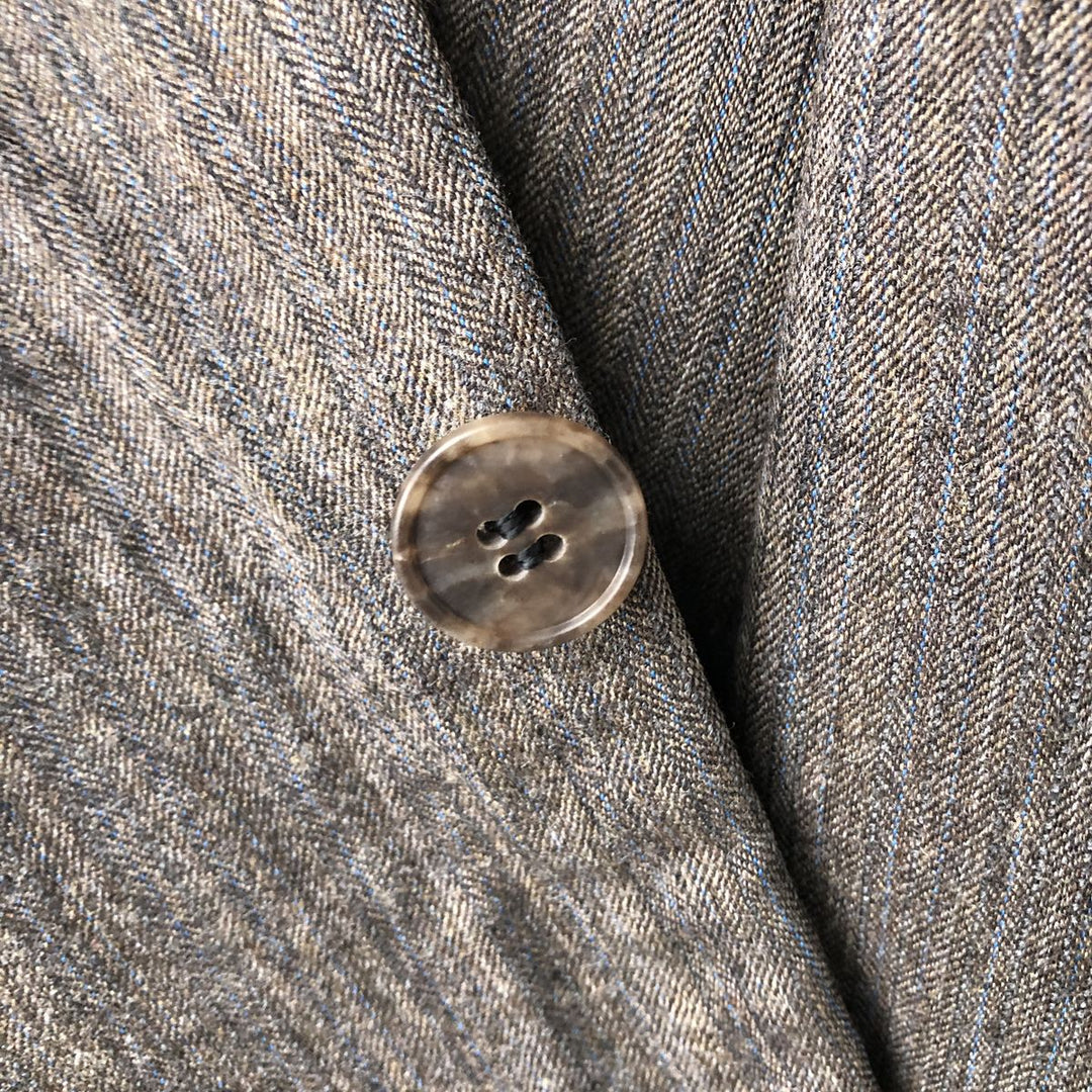 Pierre Cardin Herringbone Wool Tailored Jacket, Made in USA, Men's Size L wool brown type Vintage Second Hand