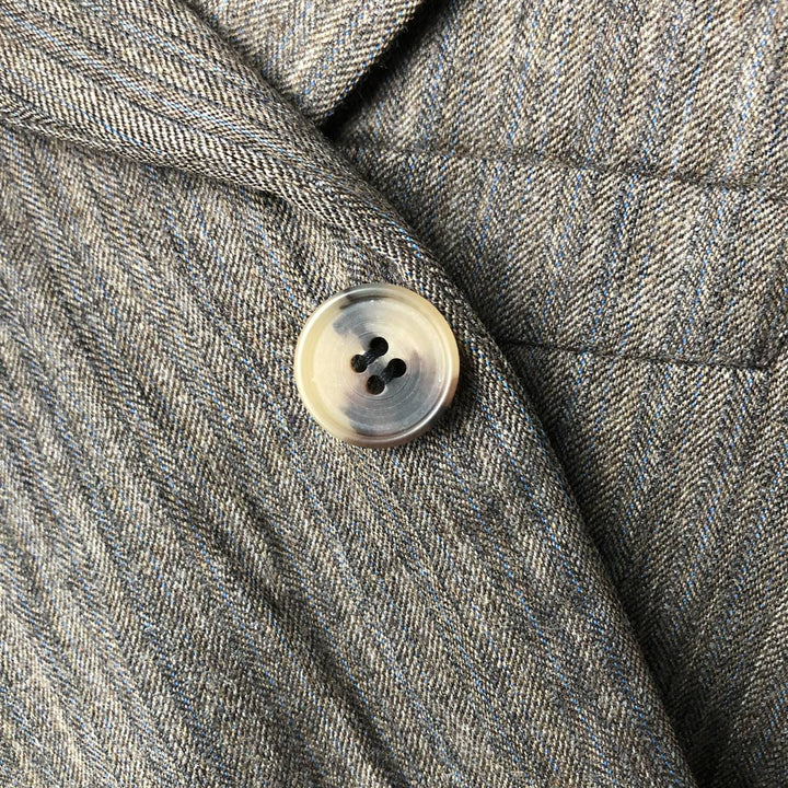 Pierre Cardin Herringbone Wool Tailored Jacket, Made in USA, Men's Size L wool brown type Vintage Second Hand