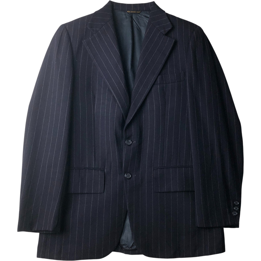 Rockingham Stripe Pattern Tailored Jacket, Men's Size Small unclear navy blue type Vintage Second Hand