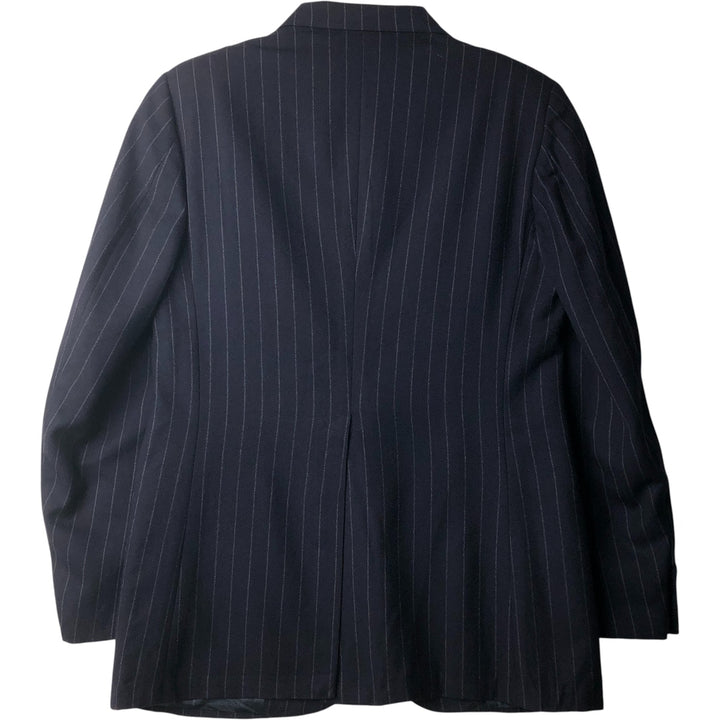 Rockingham Stripe Pattern Tailored Jacket, Men's Size Small unclear navy blue type Vintage Second Hand
