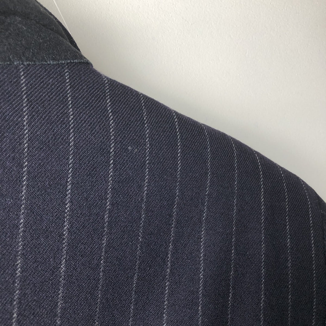 Rockingham Stripe Pattern Tailored Jacket, Men's Size Small unclear navy blue type Vintage Second Hand