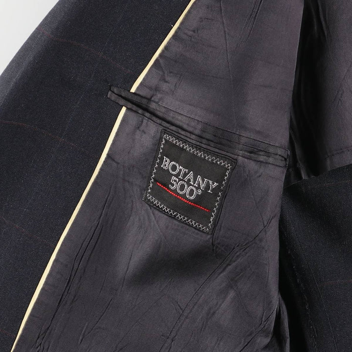 BOTANY 500 GLADIATOR Check Pattern Tailored Jacket, Made in USA, Men's Size M unclear navy blue type Vintage Second Hand