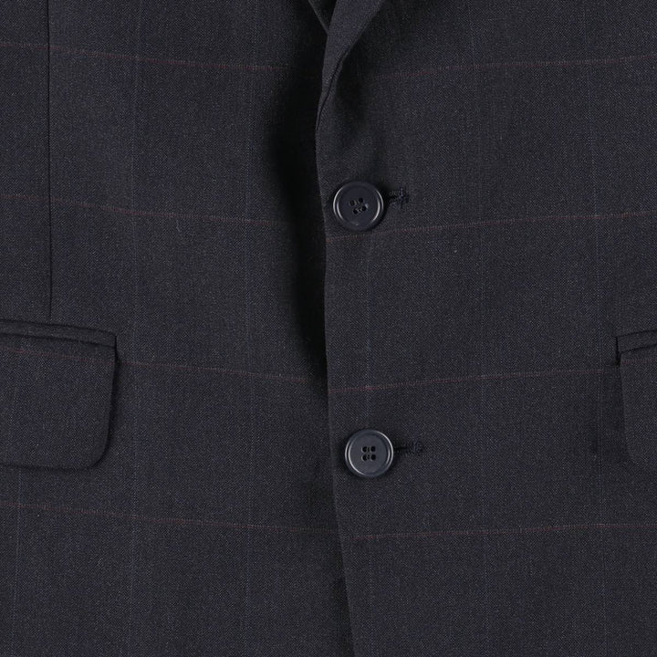 BOTANY 500 GLADIATOR Check Pattern Tailored Jacket, Made in USA, Men's Size M unclear navy blue type Vintage Second Hand