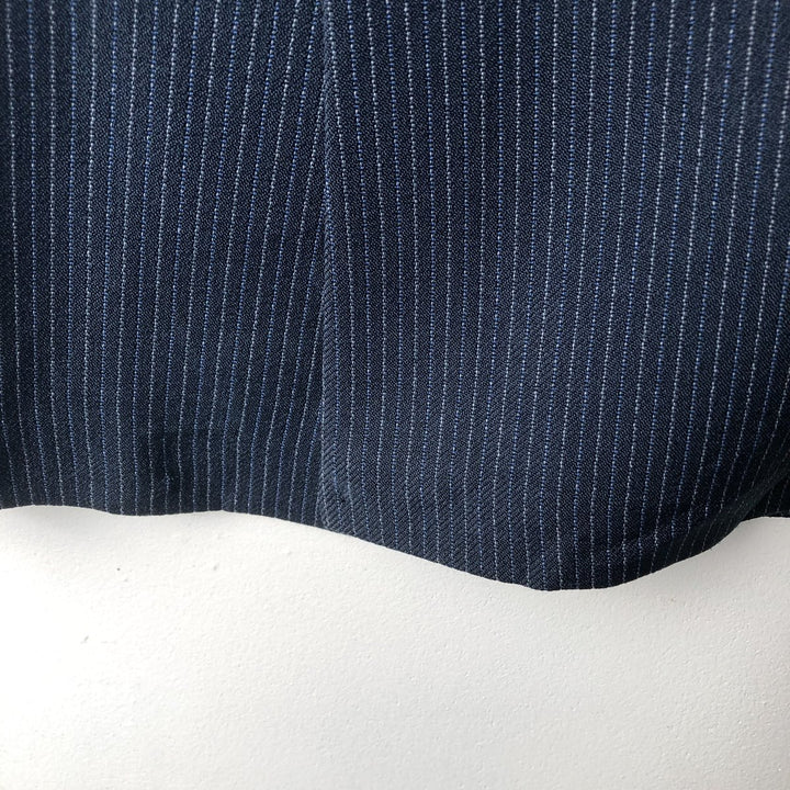 Campus Concept Z Stripe Pattern Peak Lapel Tailored Jacket, Men's Size Medium unclear navy blue type Vintage Second Hand