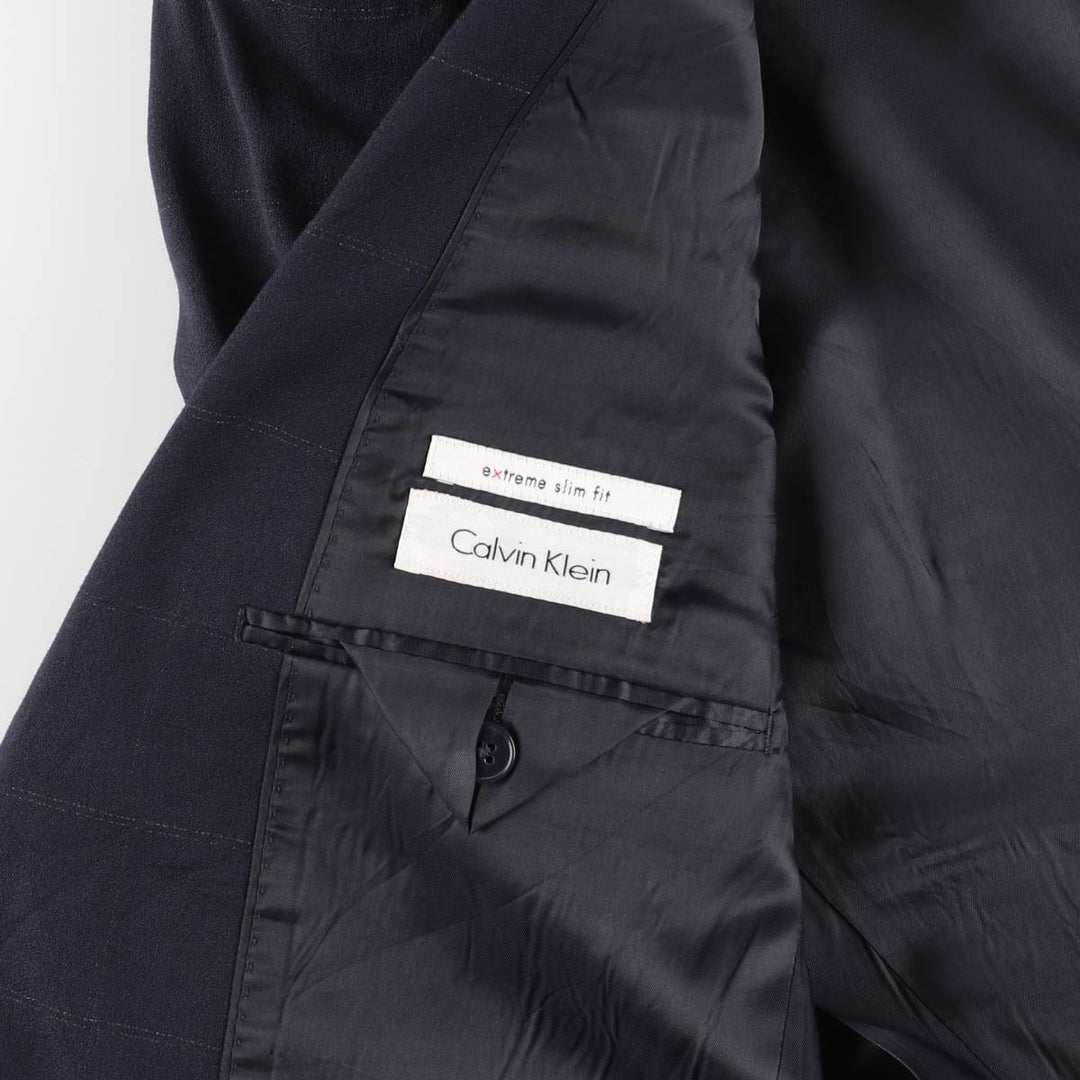 Calvin Klein Extreme Slim Fit Check Pattern Tailored Jacket, Men's Size Small unclear navy blue type Vintage Second Hand