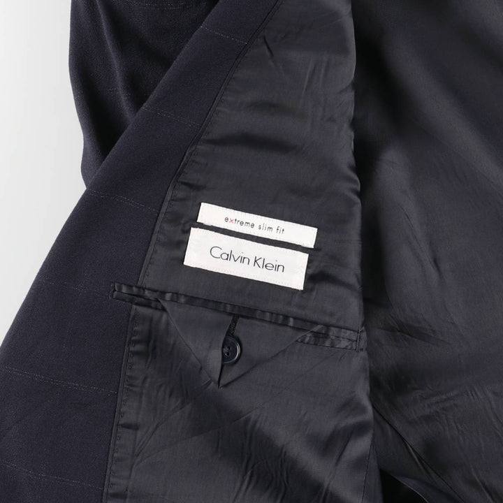 Calvin Klein Extreme Slim Fit Check Pattern Tailored Jacket, Men's Size Small unclear navy blue type Vintage Second Hand