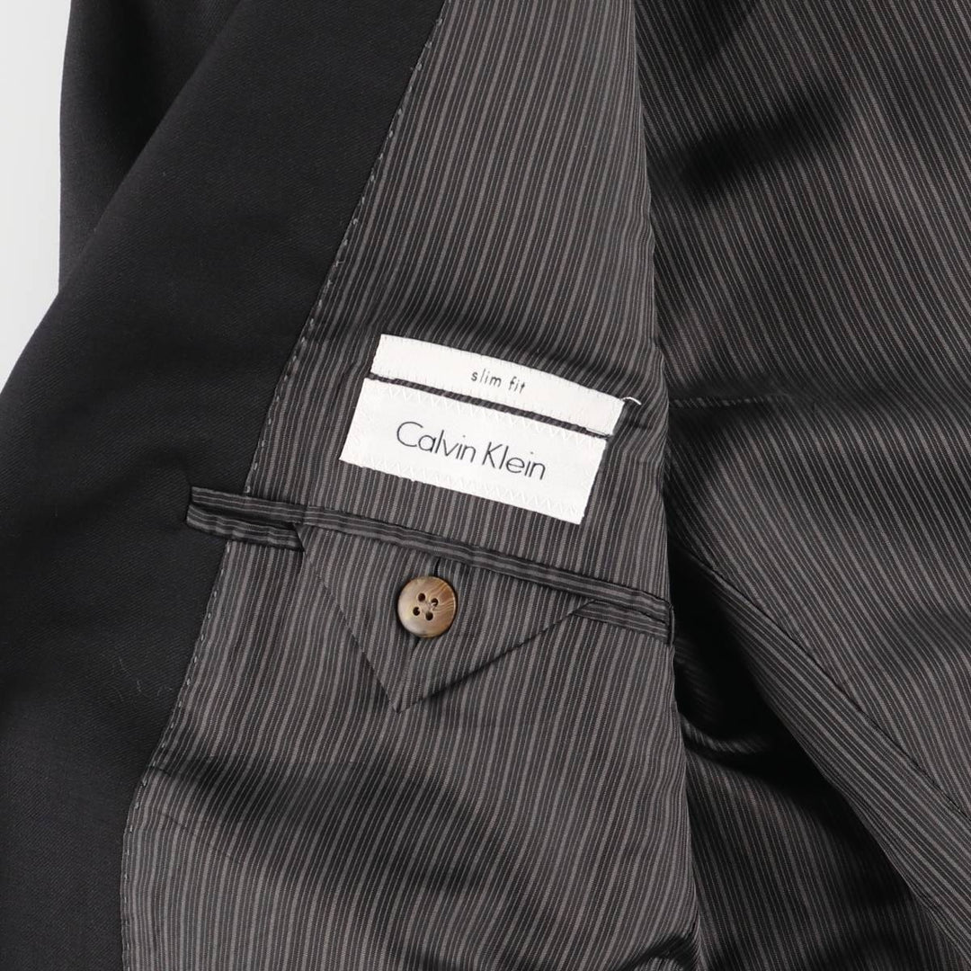 Calvin Klein slim fit wool tailored jacket, made in Canada, men's size small wool black type Vintage Second Hand