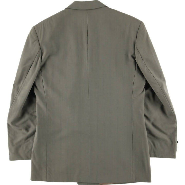 Lorenzo Latini Stripe Pattern Peaked Lapel Double-Breasted Tailored Jacket, Made in Canada, Men's Size M (approx.) unclear Khaki type Vintage Second Hand