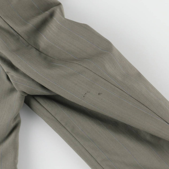 Lorenzo Latini Stripe Pattern Peaked Lapel Double-Breasted Tailored Jacket, Made in Canada, Men's Size M (approx.) unclear Khaki type Vintage Second Hand