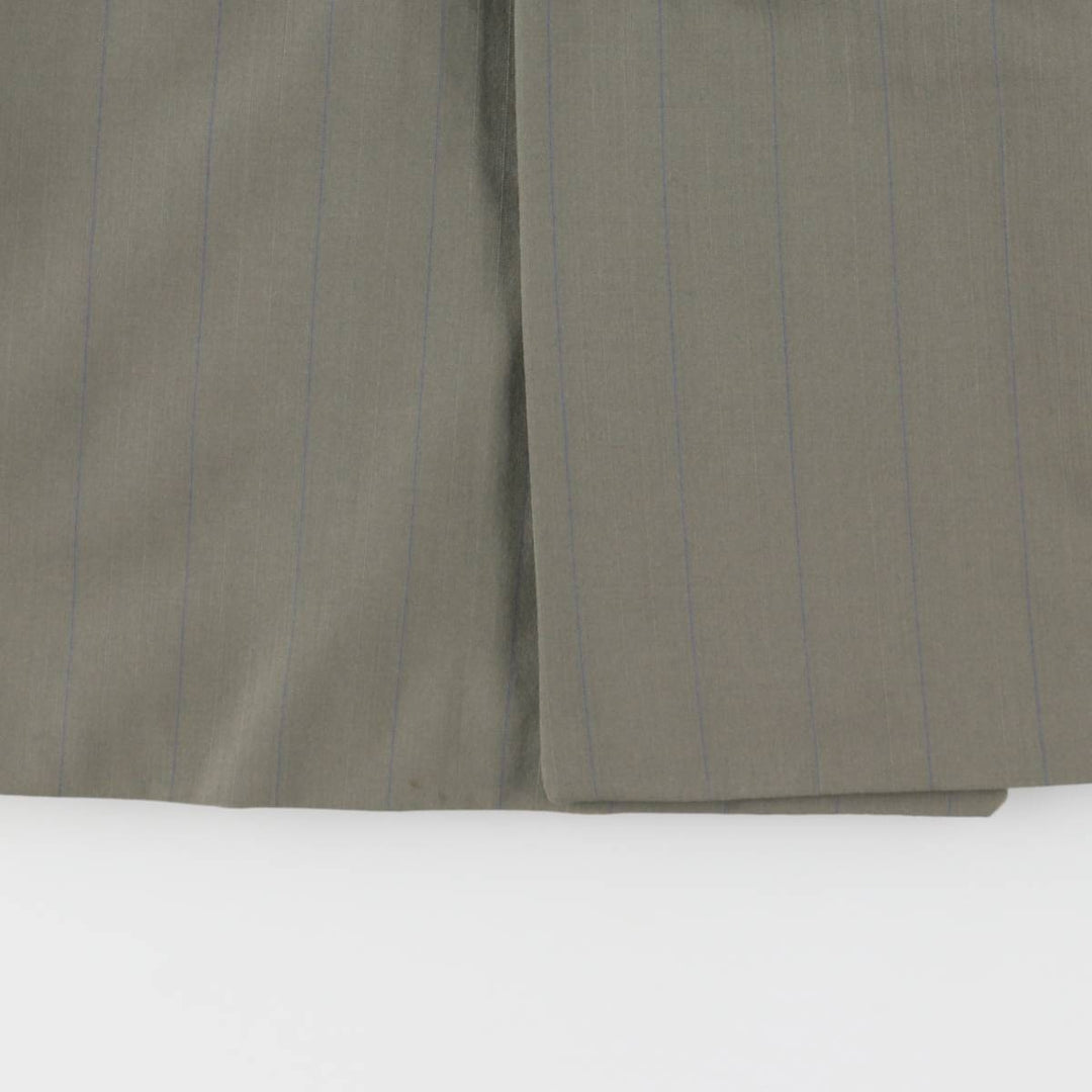 Lorenzo Latini Stripe Pattern Peaked Lapel Double-Breasted Tailored Jacket, Made in Canada, Men's Size M (approx.) unclear Khaki type Vintage Second Hand