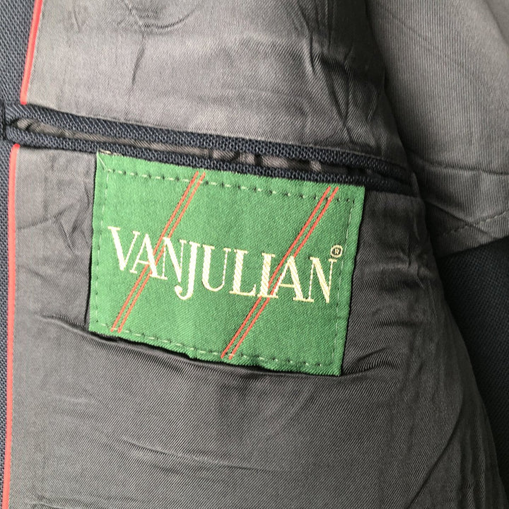 VANJULIAN Navy Blazer, Tailored Jacket, Made in USA, Men's Size M unclear navy blue type Vintage Second Hand