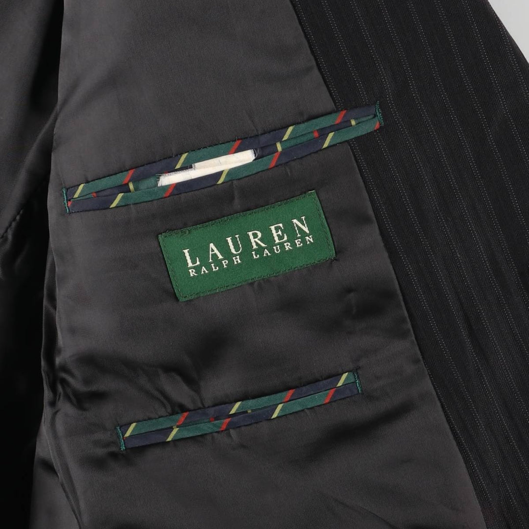 Ralph Lauren Lauren Striped Wool Tailored Jacket, Men's Size M wool black type Vintage Second Hand