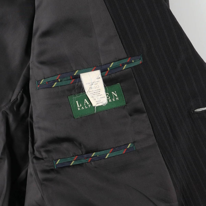 Ralph Lauren Lauren Striped Wool Tailored Jacket, Men's Size M wool black type Vintage Second Hand