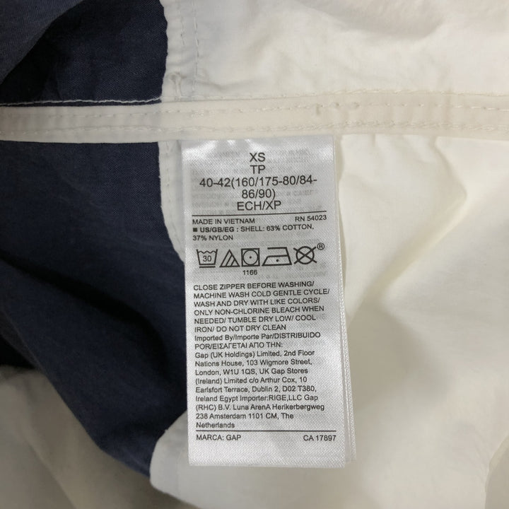 GAP Border Pattern Anorak Parka, Men's Size XS cotton white type Vintage Second Hand