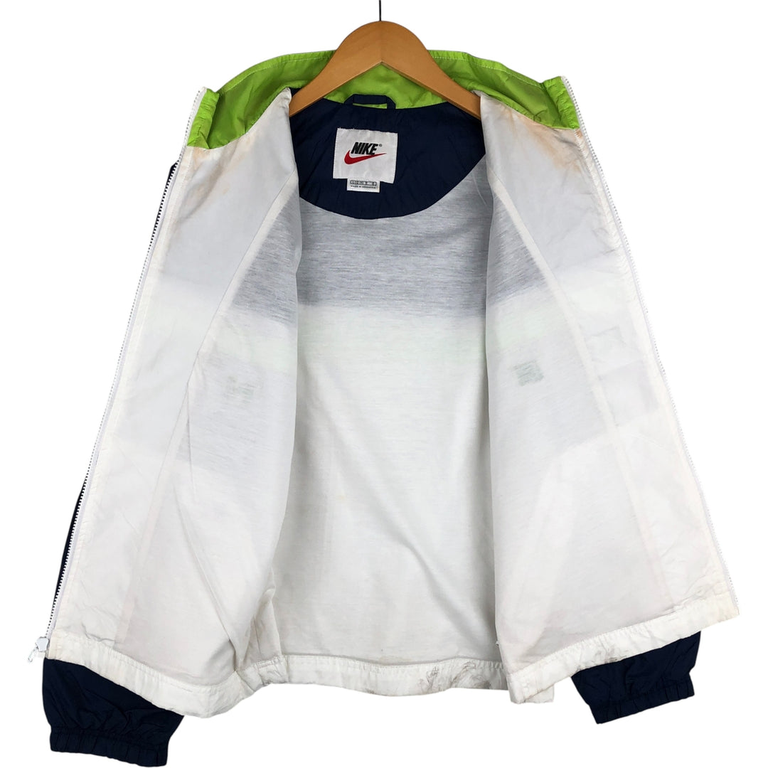 Vintage 90'S Nike windbreaker, women's size L polyester navy blue type Vintage Second Hand