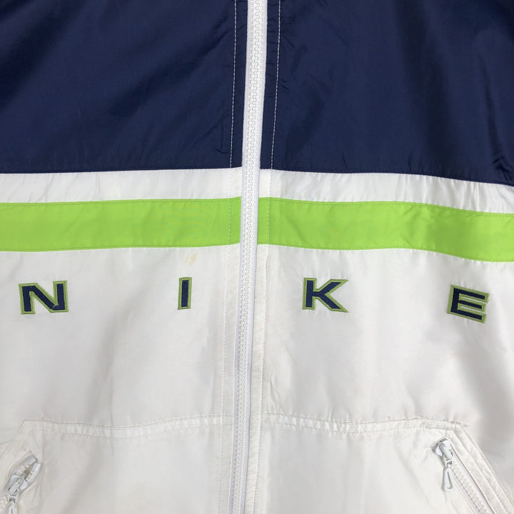 Vintage 90'S Nike windbreaker, women's size L polyester navy blue type Vintage Second Hand