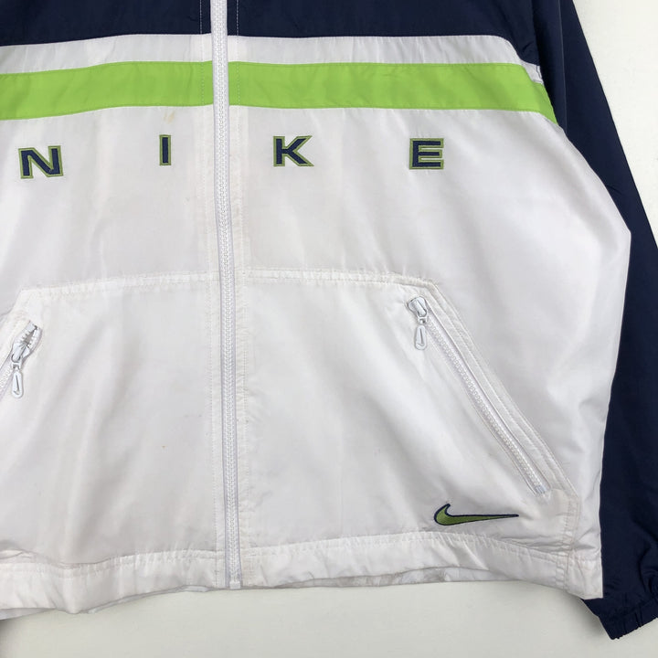 Vintage 90'S Nike windbreaker, women's size L polyester navy blue type Vintage Second Hand