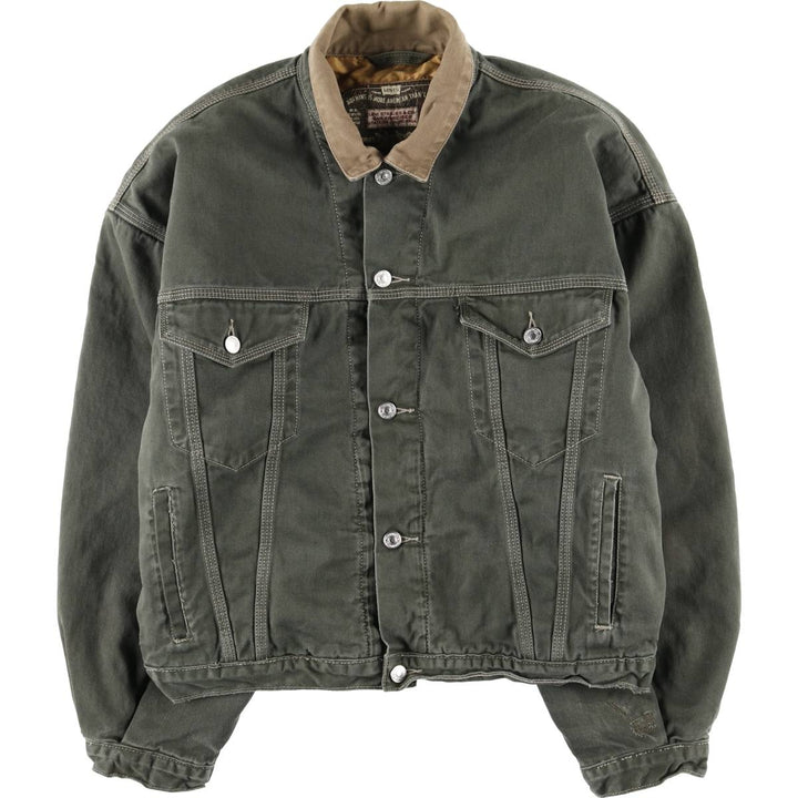 90'S Levi's 71668-7733 Padded Denim Jacket, Men's Size L, Vintage cotton gray type Vintage Second Hand
