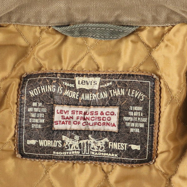 90'S Levi's 71668-7733 Padded Denim Jacket, Men's Size L, Vintage cotton gray type Vintage Second Hand