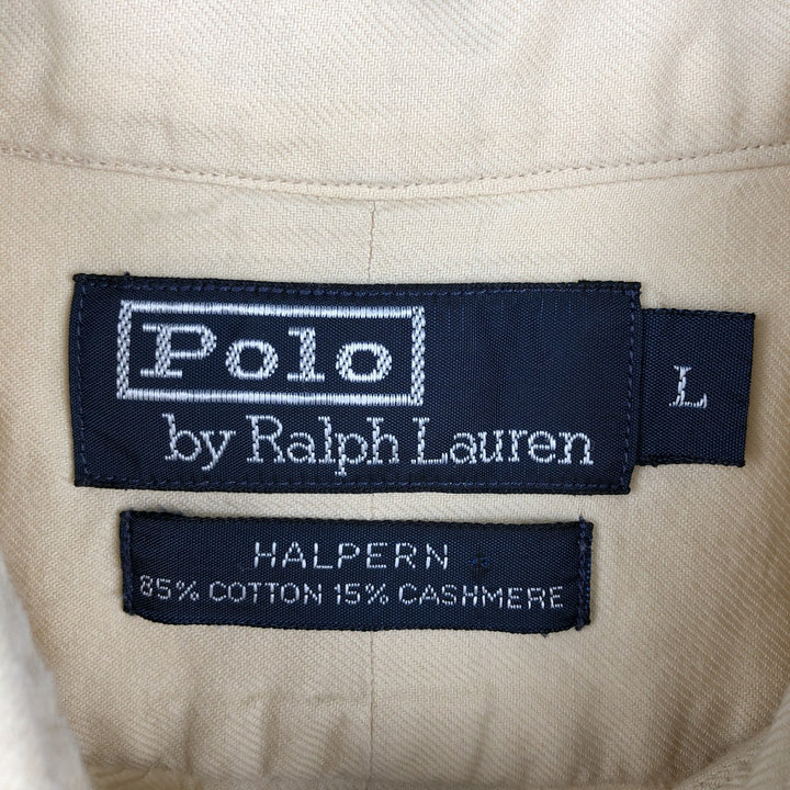 Ralph Lauren POLO by Ralph Lauren HALPERN cashmere-blend long-sleeved cotton shirt, men's size L cotton ocher yellow type Vintage Second Hand