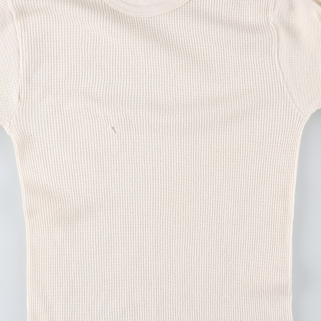 Vintage 1980'S Hanes Thermal Long T-shirt, waffle, made in the USA, size L, men's cotton pale white type Vintage Second Hand