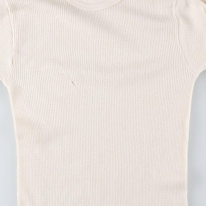 Vintage 1980'S Hanes Thermal Long T-shirt, waffle, made in the USA, size L, men's cotton pale white type Vintage Second Hand