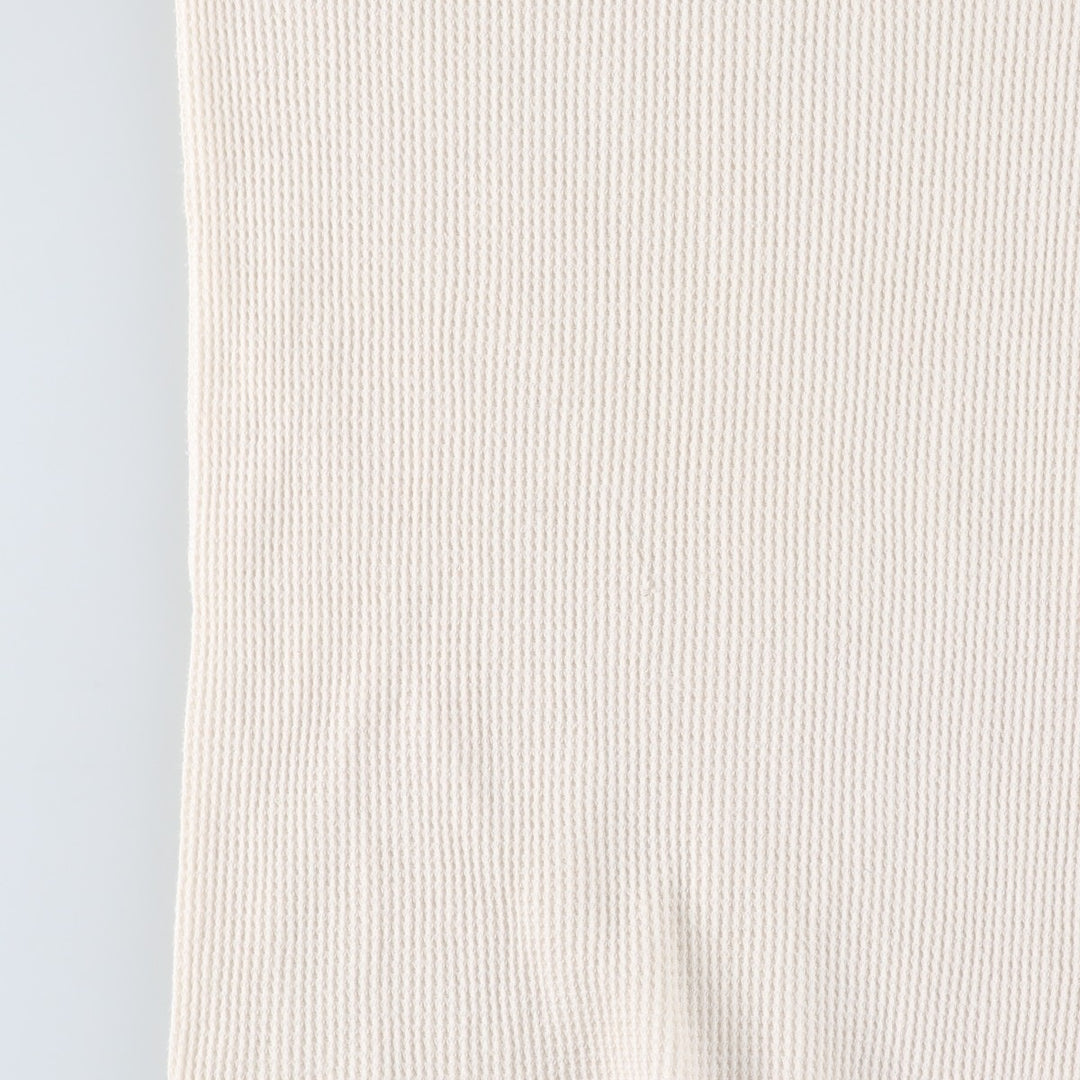 Vintage 1980'S Hanes Thermal Long T-shirt, waffle, made in the USA, size L, men's cotton pale white type Vintage Second Hand