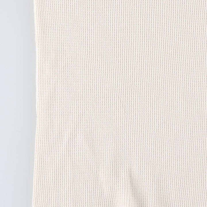 Vintage 1980'S Hanes Thermal Long T-shirt, waffle, made in the USA, size L, men's cotton pale white type Vintage Second Hand