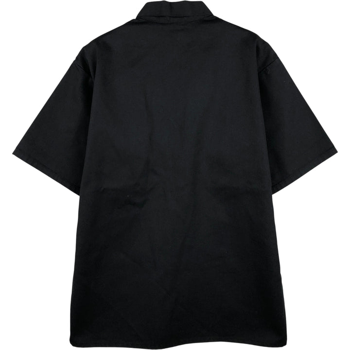 90'S Ben Davis half-zip short-sleeve work shirt, boxy, made in the USA, men's size M, vintage cotton black type Vintage Second Hand