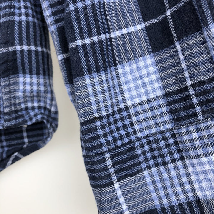 Ralph Lauren Slim Fit Long Sleeve Button-Down Check Shirt, Men's Size L cotton navy blue type Vintage Second Hand
