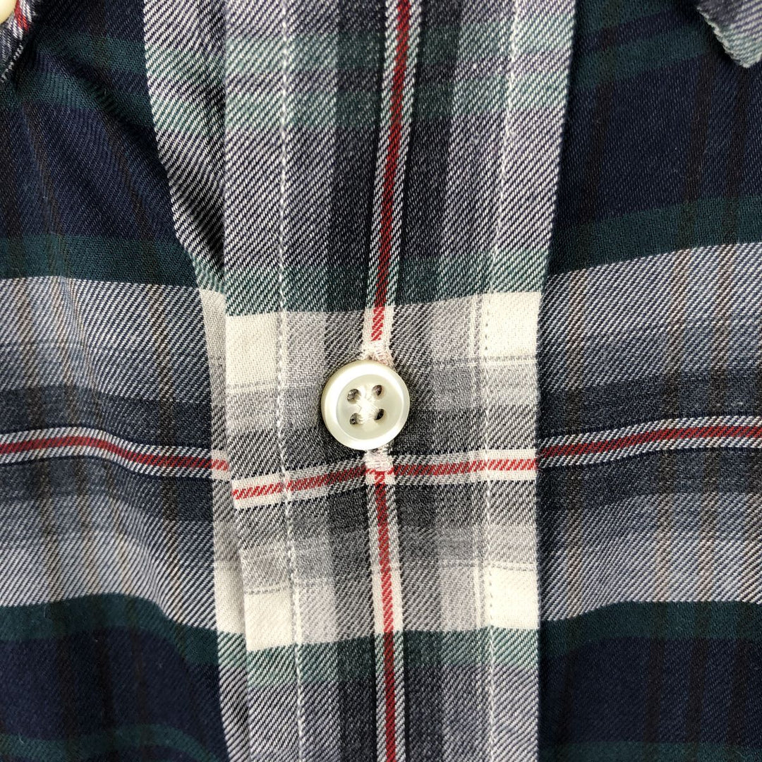 Ralph Lauren BLAKE long sleeve button down check shirt, men's size L cotton navy blue type Vintage Second Hand