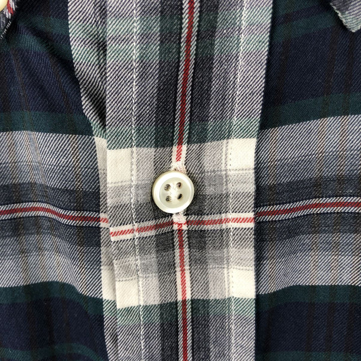 Ralph Lauren BLAKE long sleeve button down check shirt, men's size L cotton navy blue type Vintage Second Hand