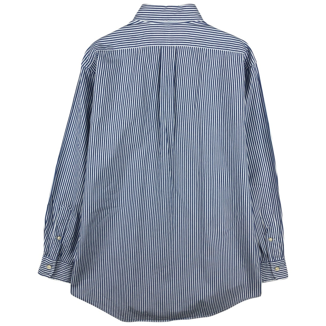 Ralph Lauren YARMOUTH Long Sleeve Button-Down Striped Shirt, Men's M Size cotton white type Vintage Second Hand