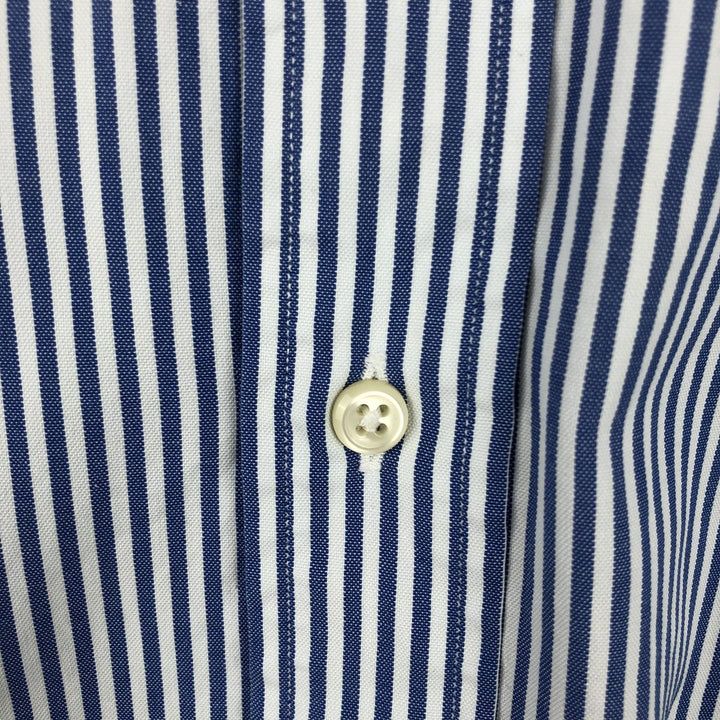 Ralph Lauren YARMOUTH Long Sleeve Button-Down Striped Shirt, Men's M Size cotton white type Vintage Second Hand