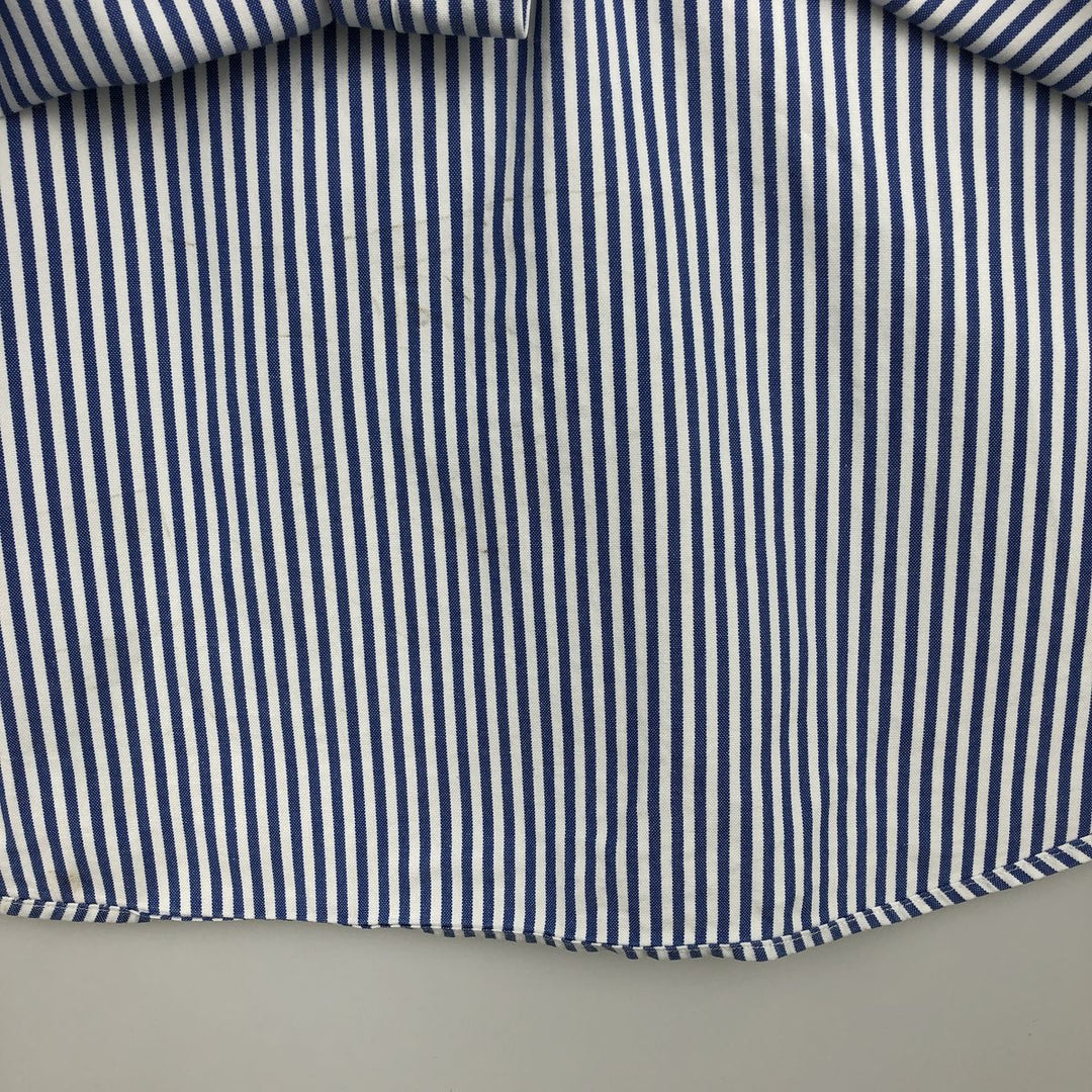 Ralph Lauren YARMOUTH Long Sleeve Button-Down Striped Shirt, Men's M Size cotton white type Vintage Second Hand