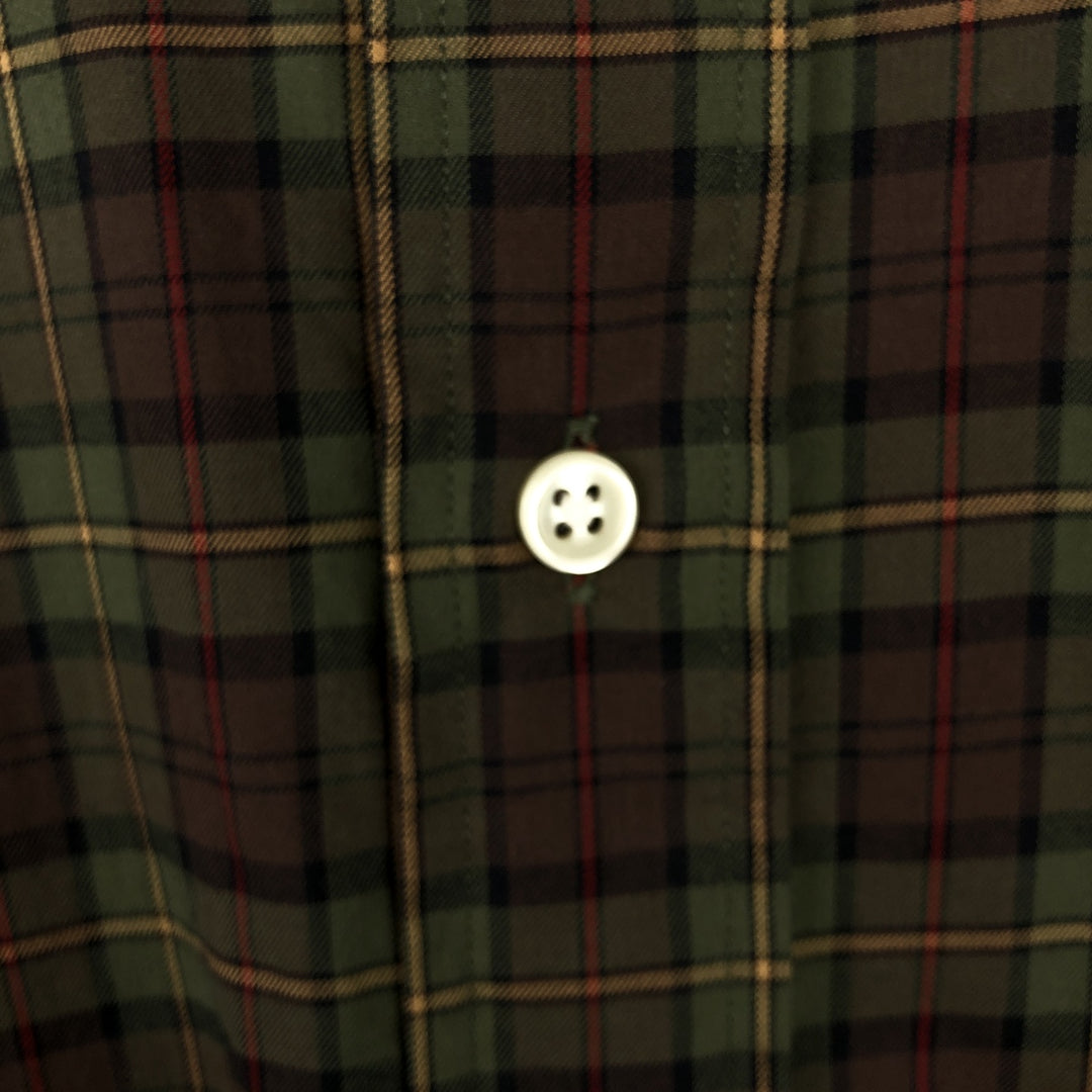 Ralph Lauren Classic Fit Long Sleeve Button Down Check Shirt Men's Size L cotton Khaki type Vintage Second Hand