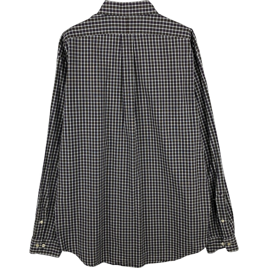Ralph Lauren YARMOUTH Long Sleeve Button-Down Check Shirt, Men's Size L cotton Purple type blue-purple Vintage Second Hand