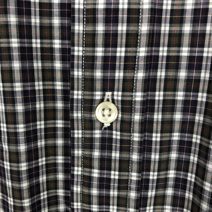 Ralph Lauren YARMOUTH Long Sleeve Button-Down Check Shirt, Men's Size L cotton Purple type blue-purple Vintage Second Hand