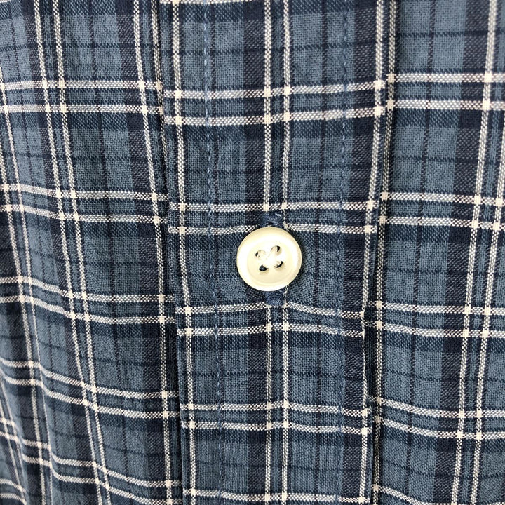 Ralph Lauren long sleeve button down check shirt, men's size M cotton blue type Vintage Second Hand