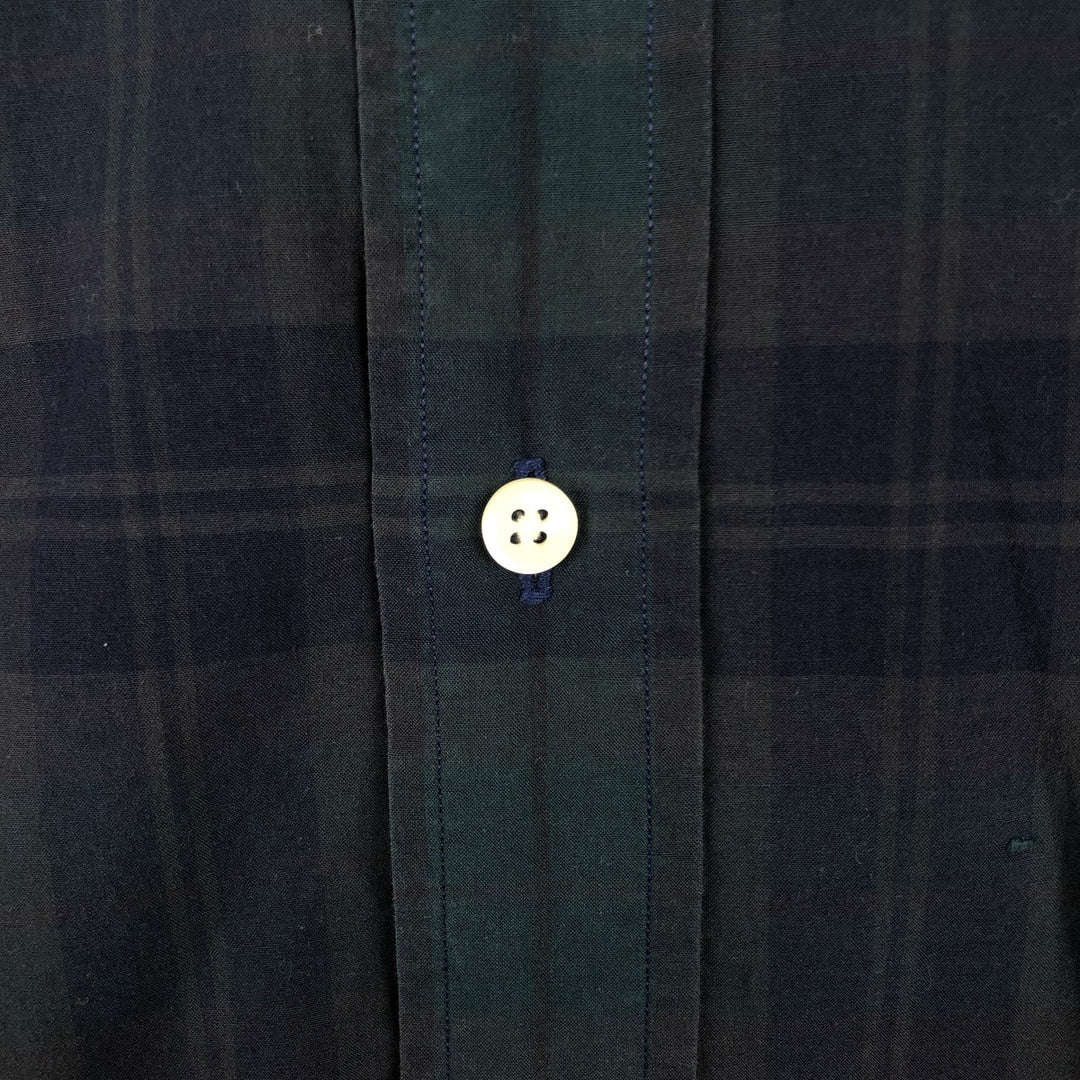 Ralph Lauren long sleeve button down check shirt, men's size L cotton Green type dark green Vintage Second Hand