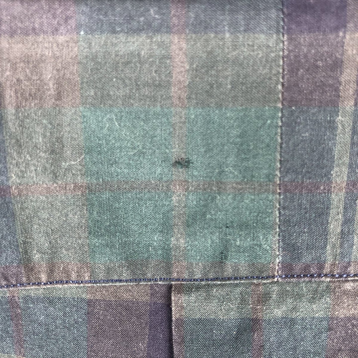 Ralph Lauren long sleeve button down check shirt, men's size L cotton Green type dark green Vintage Second Hand
