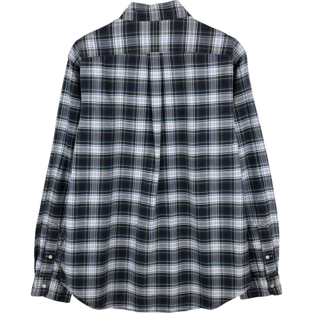 Ralph Lauren long sleeve button down check shirt, men's size L cotton Green type dark green Vintage Second Hand