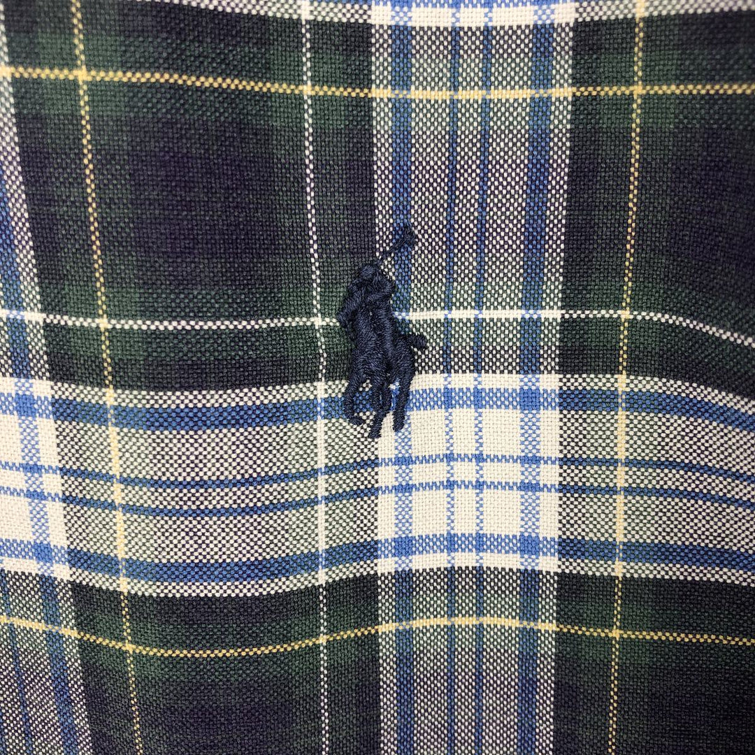 Ralph Lauren long sleeve button down check shirt, men's size L cotton Green type dark green Vintage Second Hand