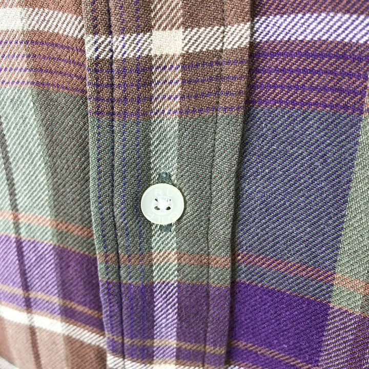 Ralph Lauren RALPH LAUREN GOLF CLASSIC FIT long-sleeved button-down check shirt, men's size L cotton brown type Vintage Second Hand