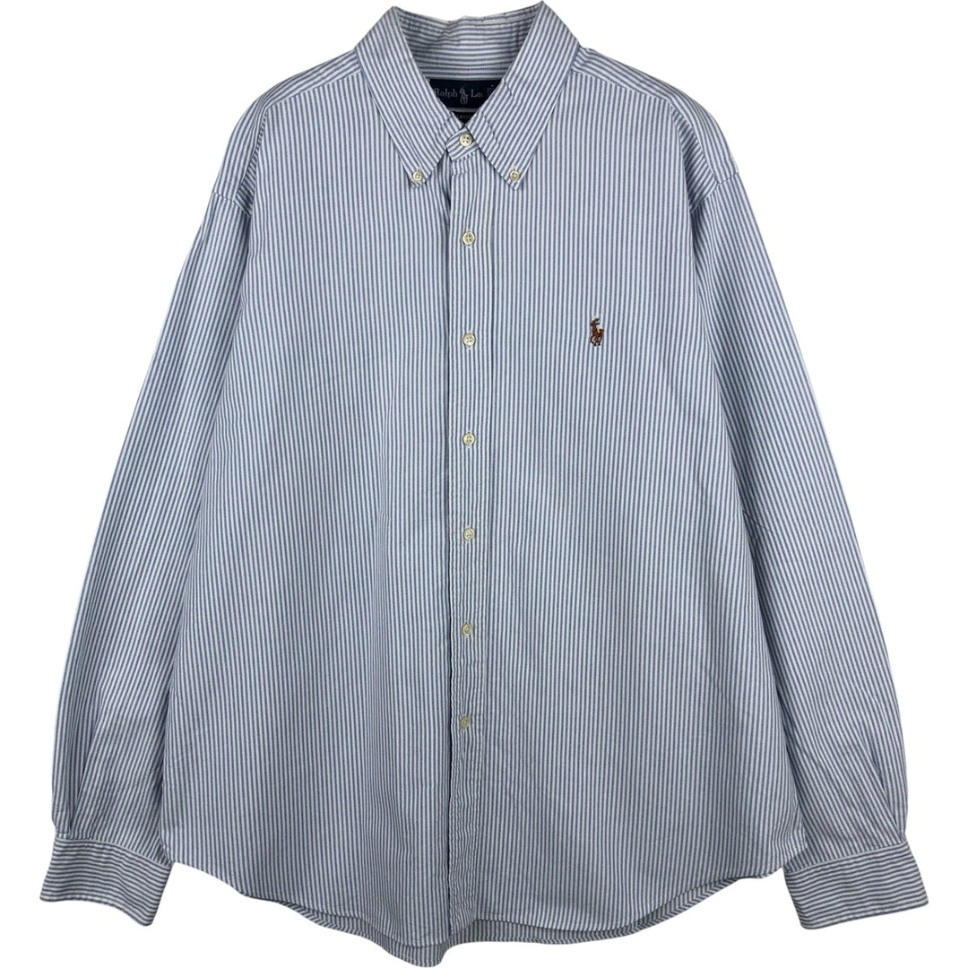 Ralph Lauren Classic Fit Long Sleeve Button Down Striped Shirt Men's XL cotton blue type Vintage Second Hand