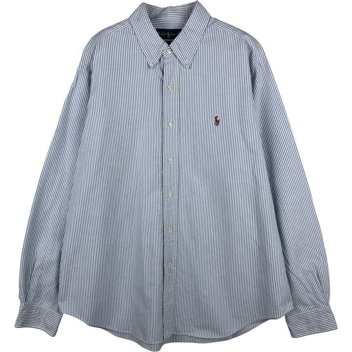 Ralph Lauren Classic Fit Long Sleeve Button Down Striped Shirt Men's XL cotton blue type Vintage Second Hand