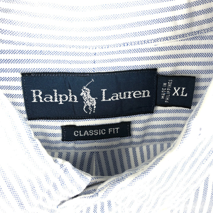 Ralph Lauren Classic Fit Long Sleeve Button Down Striped Shirt Men's XL cotton blue type Vintage Second Hand