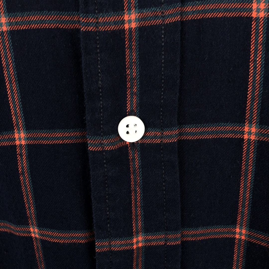 Ralph Lauren BLAIRE long sleeve button down check shirt, men's size M cotton navy blue type Vintage Second Hand