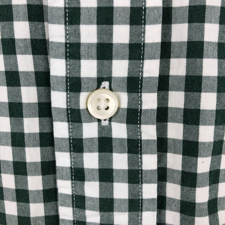 Ralph Lauren Gingham Check Long Sleeve Button-Down Check Shirt, Men's M Size cotton green type Vintage Second Hand